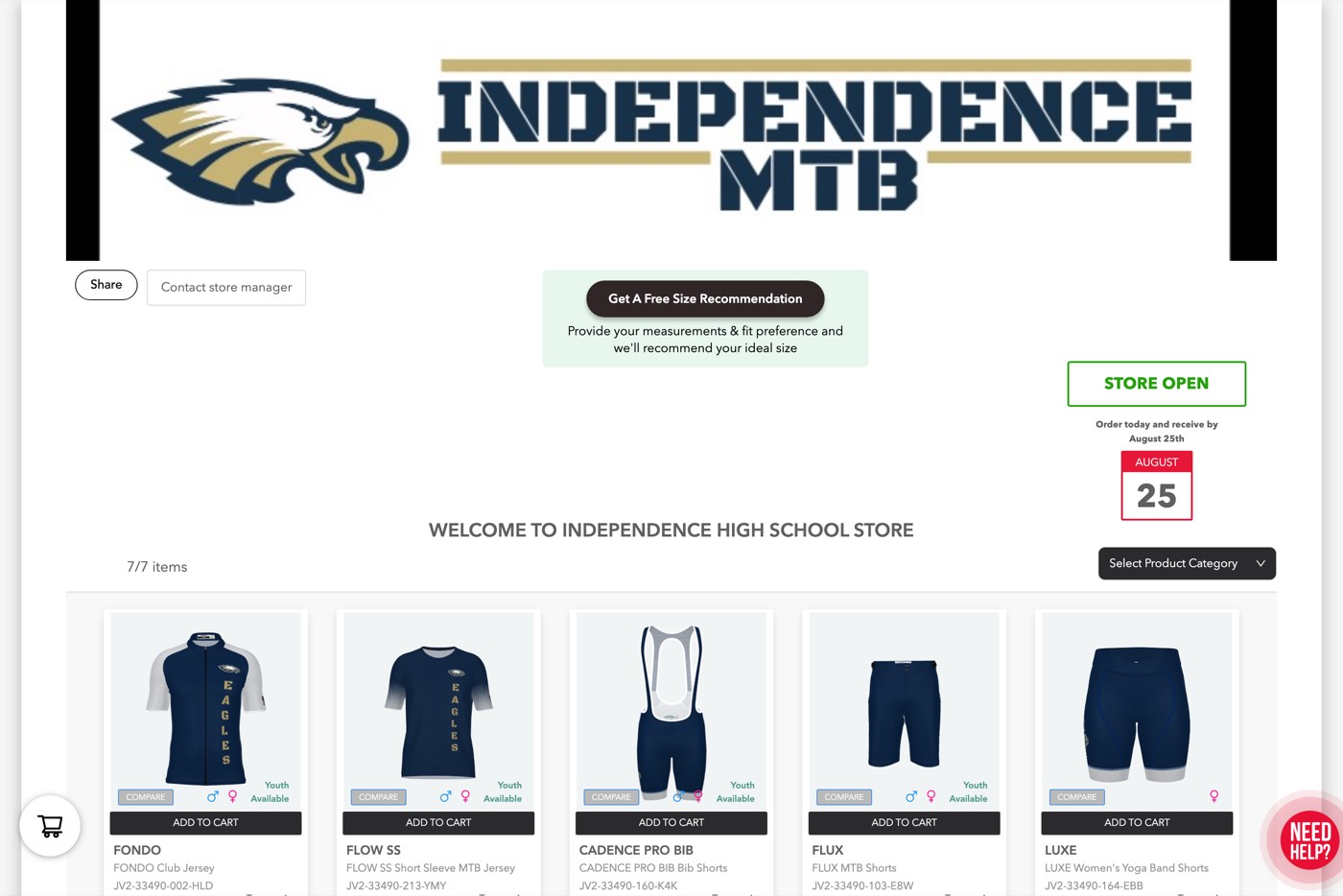 The Jakroo team store: Independence MTB jerseys, bibs, and shorts